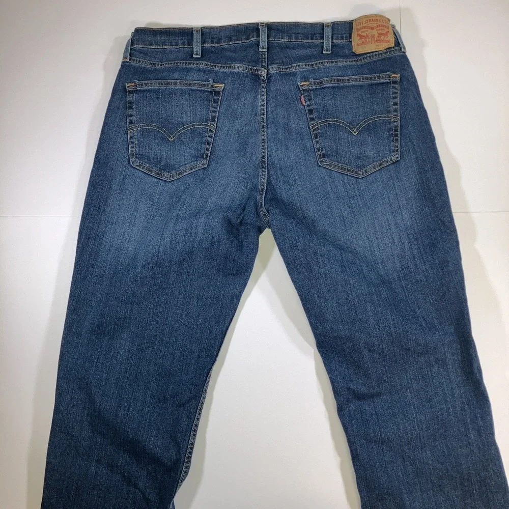 Levis 559 Relaxed Fit Straight Stretch 40x32 Medium Wash Denim Blue Jeans Zip